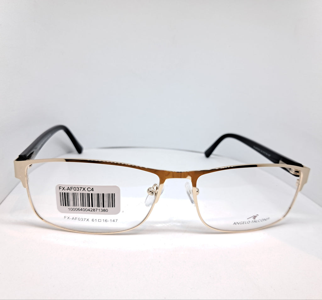 Angelo Falconi gold metallic partially rectangle