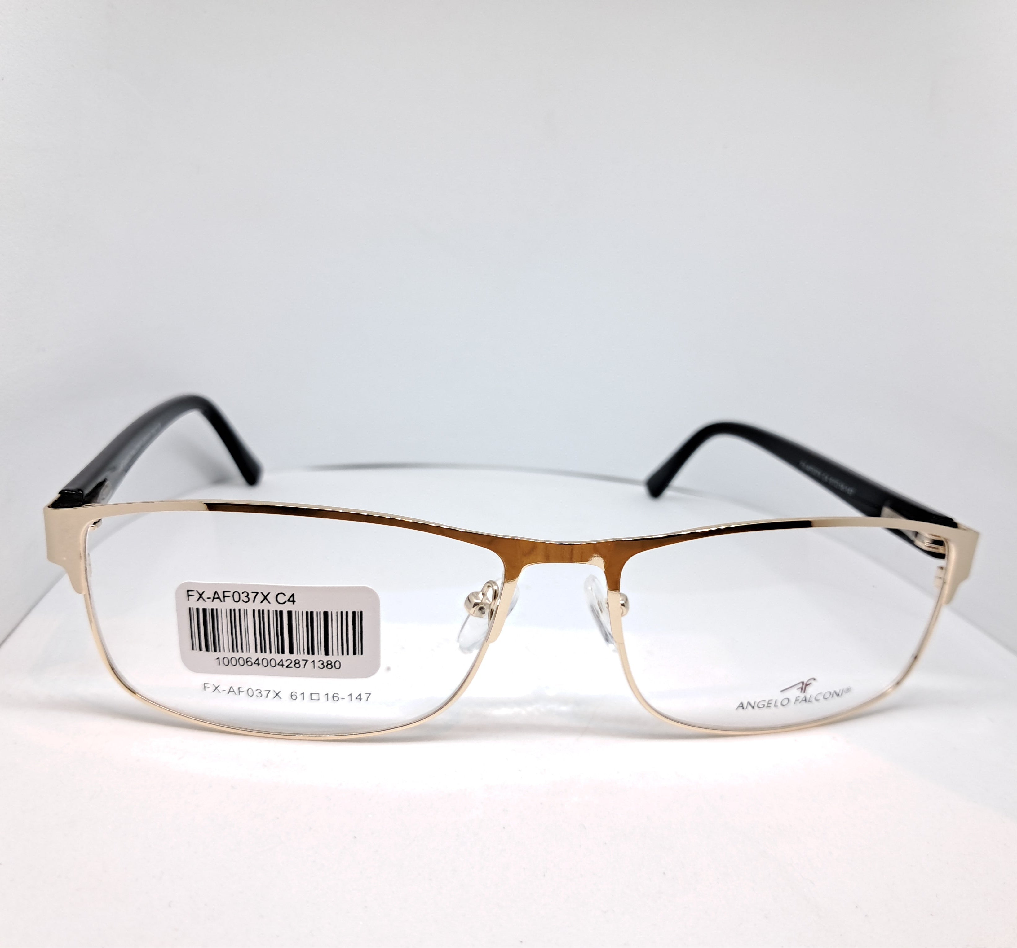 Angelo Falconi gold metallic partially rectangle