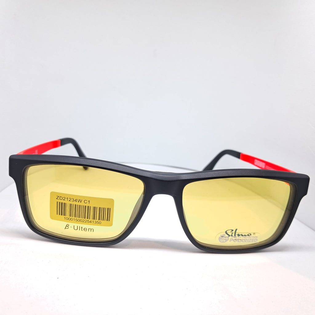 Silmo clip-on sport square negros