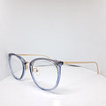 Gold cat-eye transparent blue