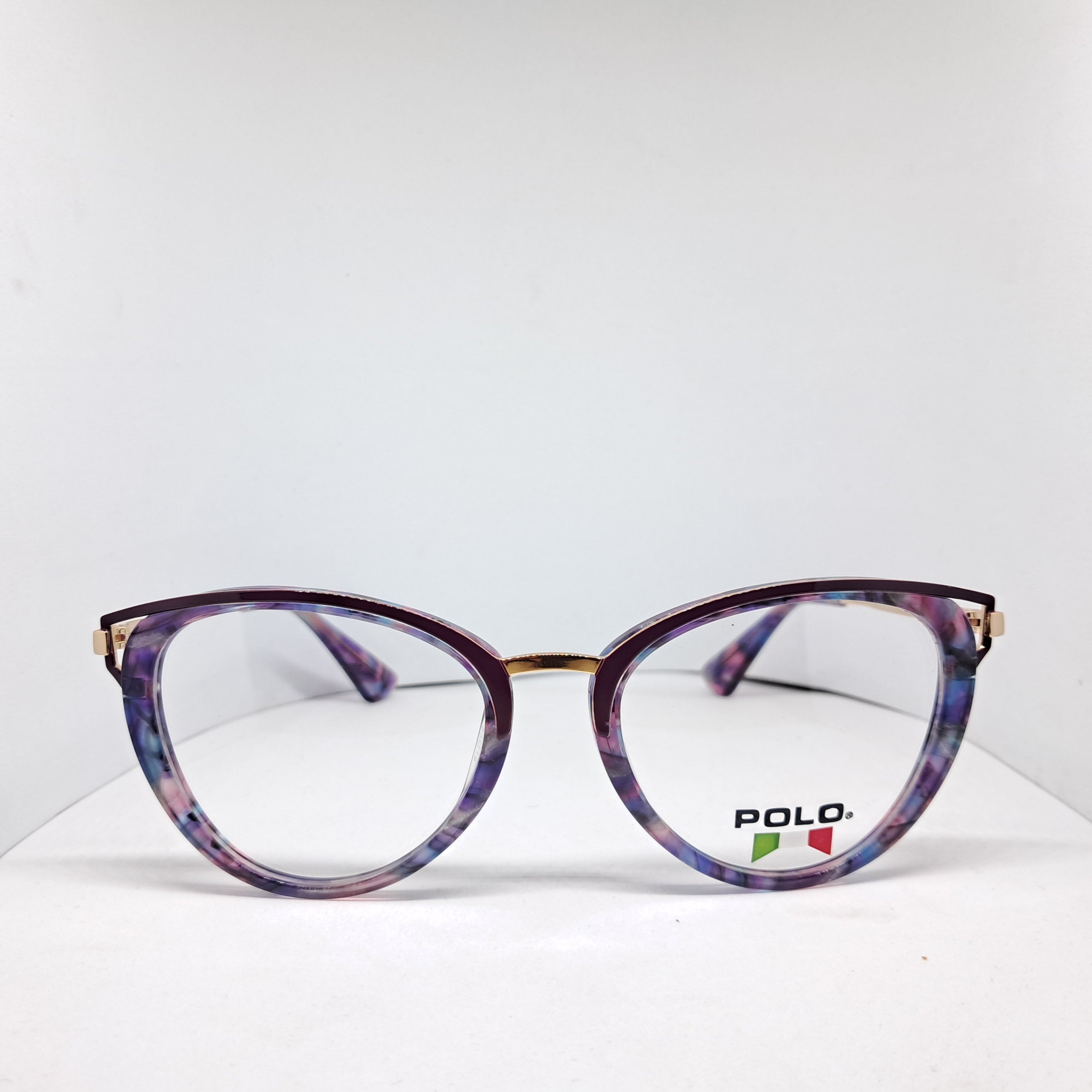 Polo cat-eye marmoleado morado