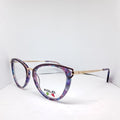 Polo cat-eye marmoleado morado