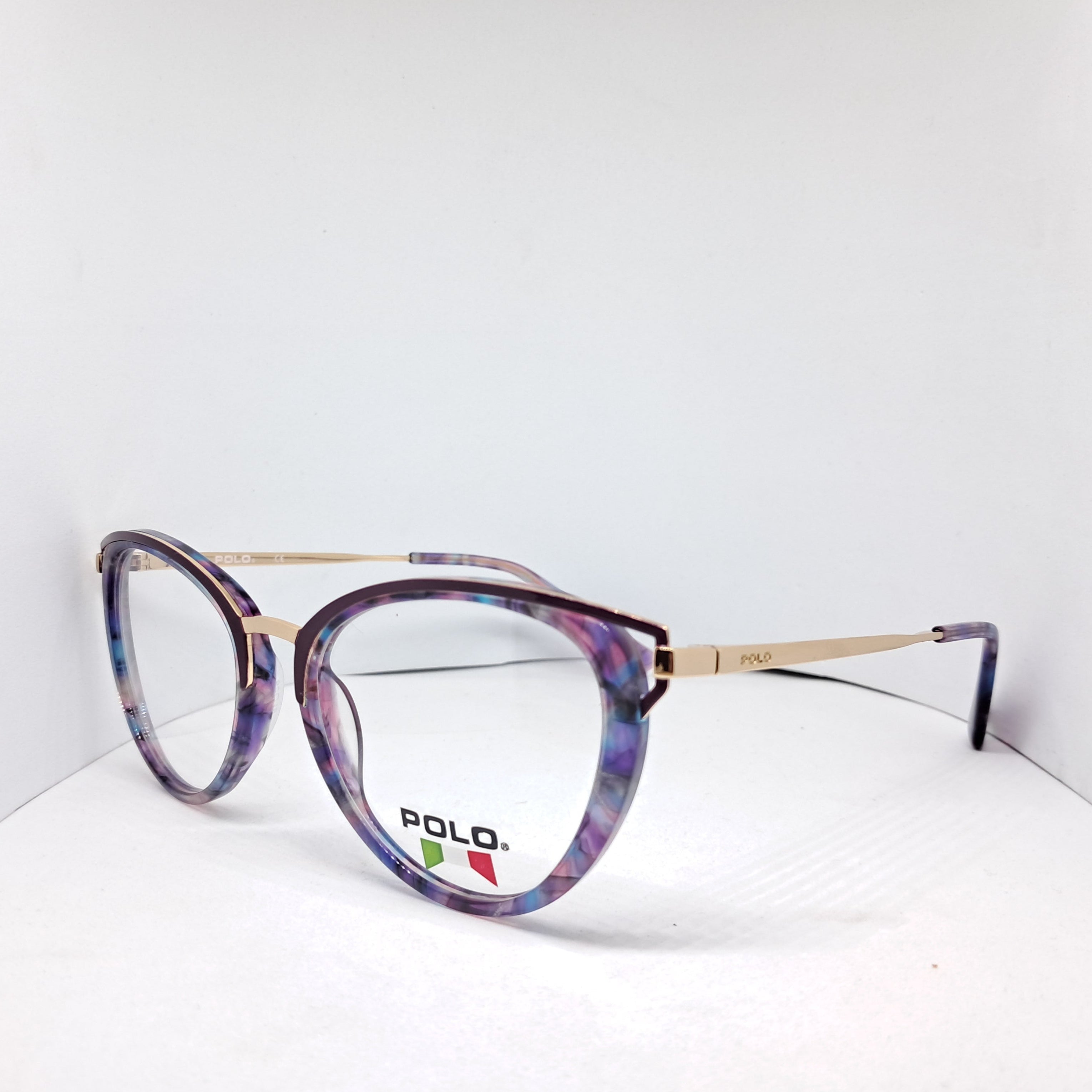 Polo cat-eye marmoleado morado