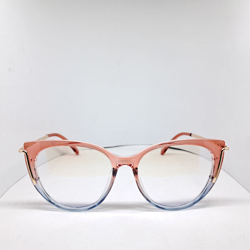 Gold cat-eye red/blue