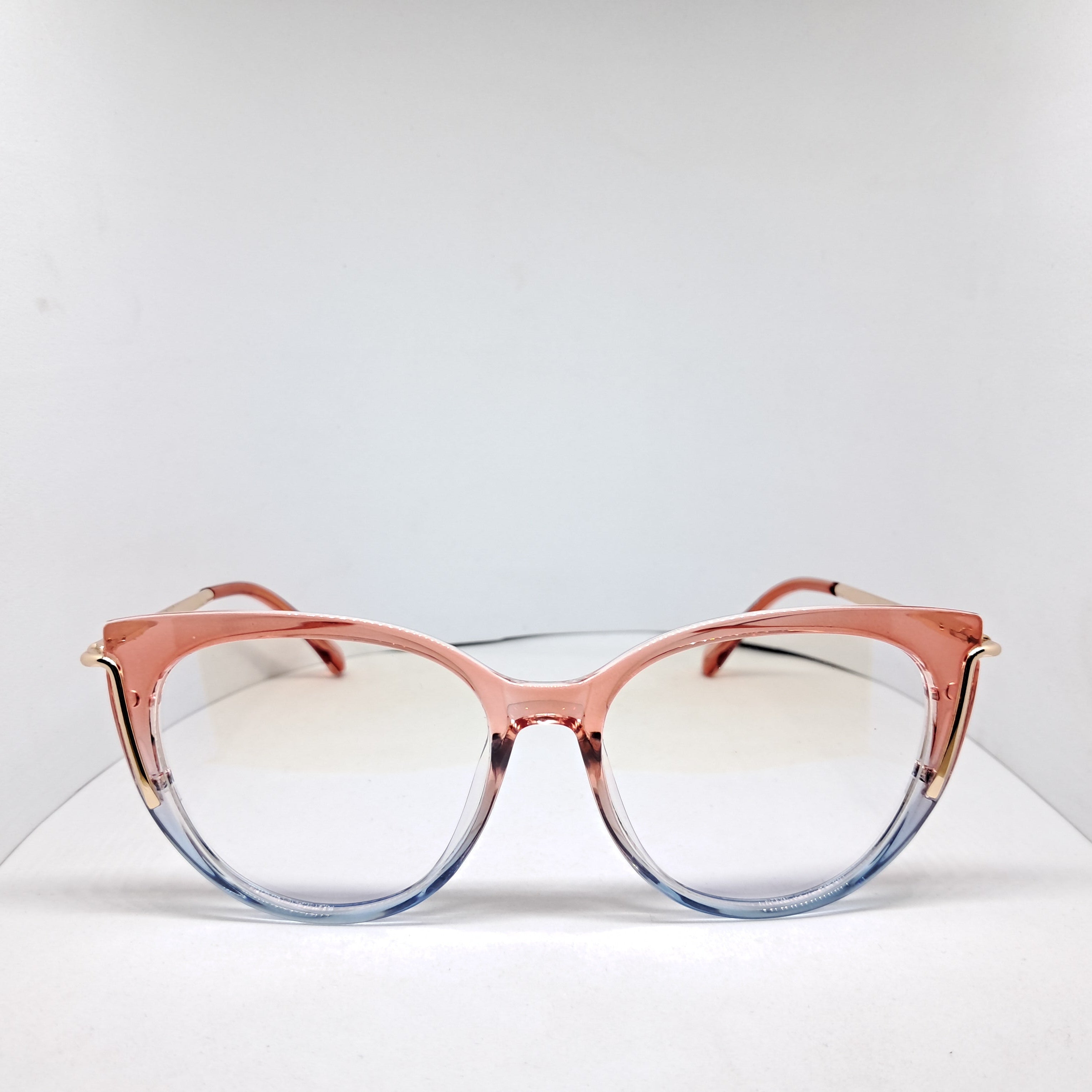 Gold cat-eye red/blue