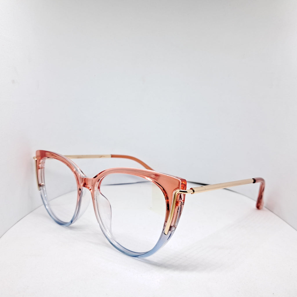 Gold cat-eye red/blue