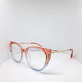 Gold cat-eye red/blue