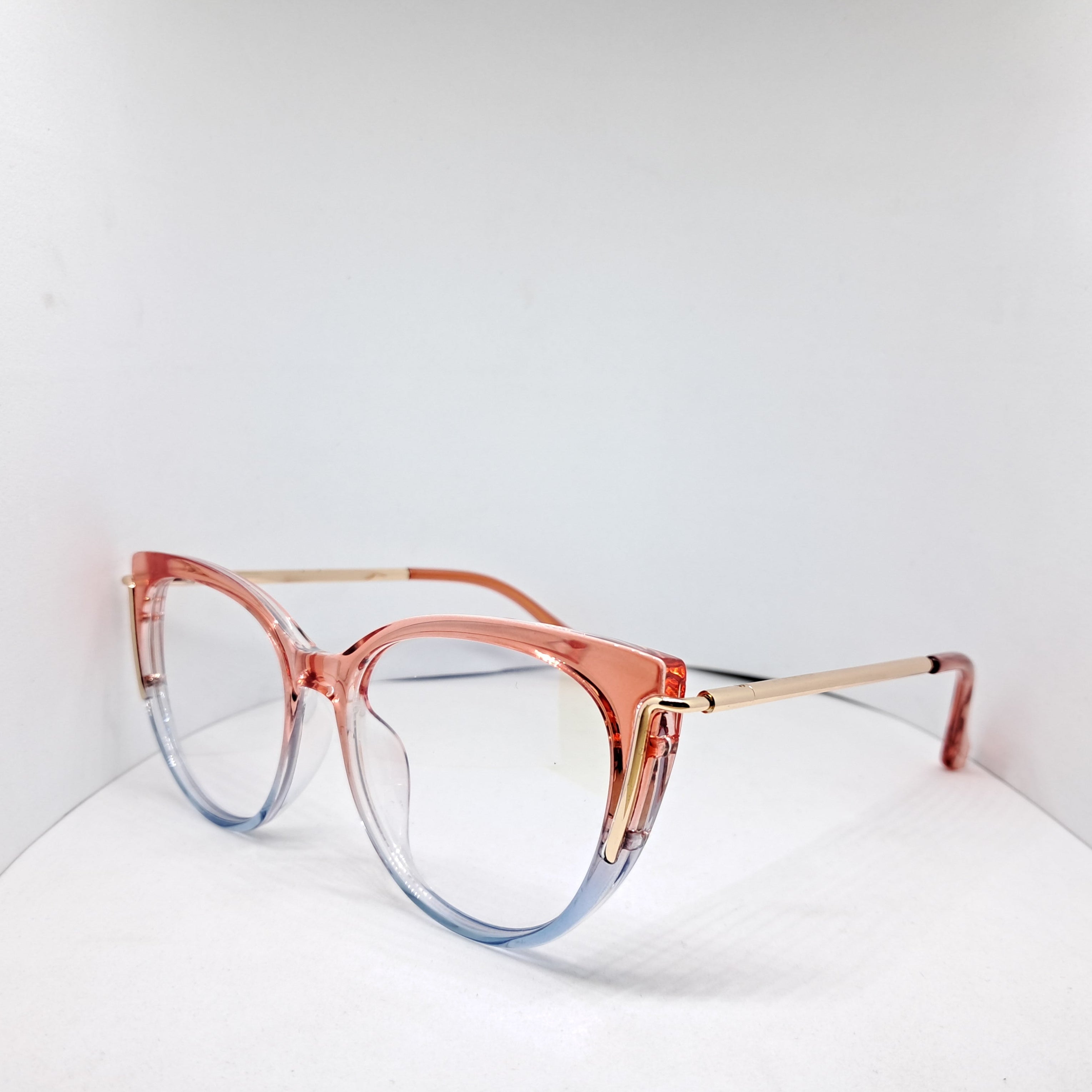 Gold cat-eye red/blue