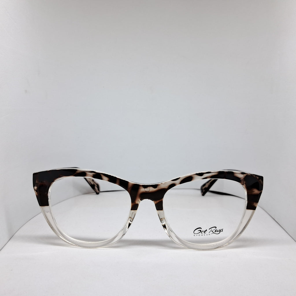 Clip-on animal print cat-eye