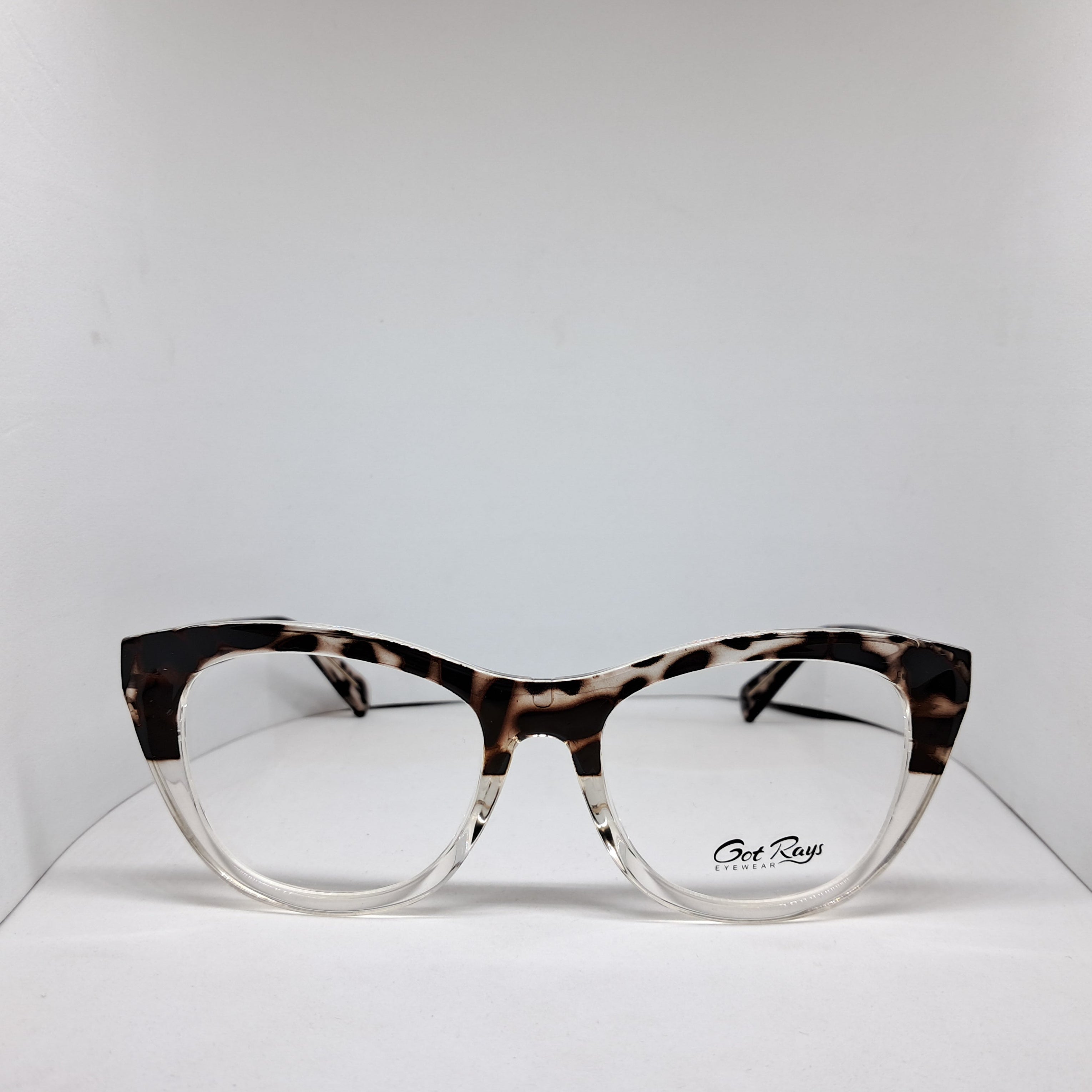 Clip-on animal print cat-eye