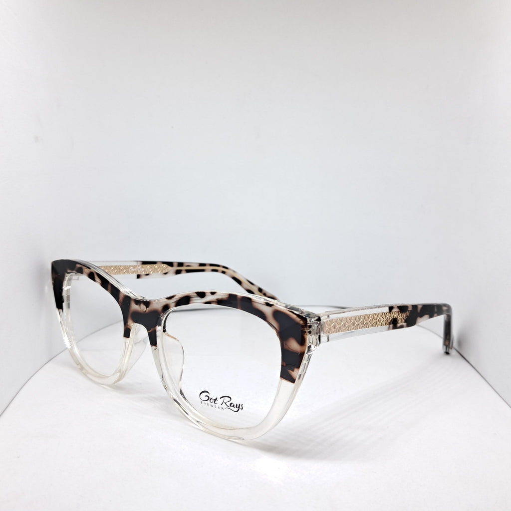 Clip-on animal print cat-eye