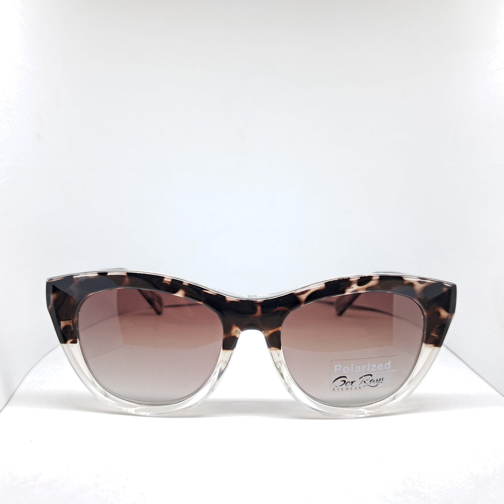 Clip-on animal print cat-eye