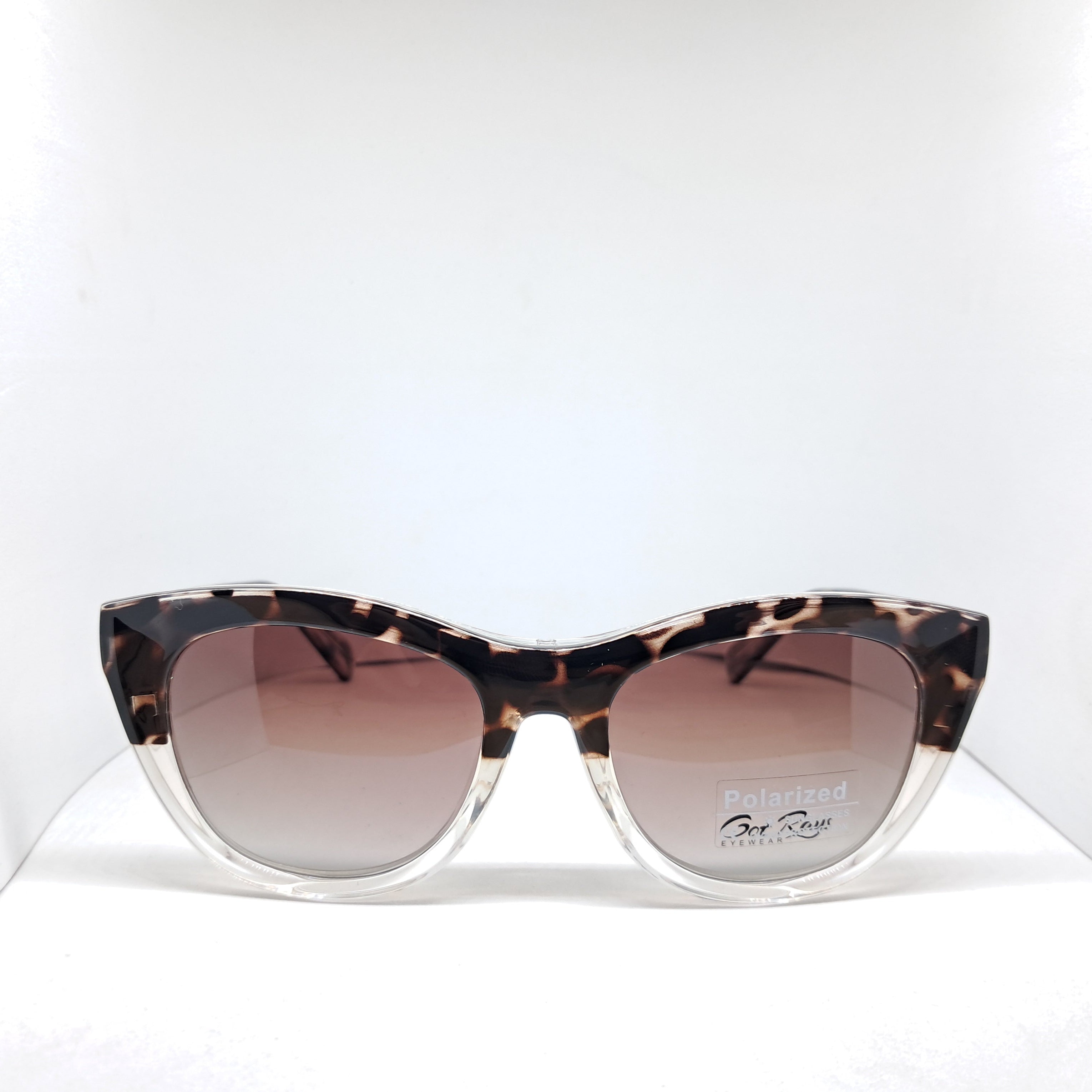 Clip-on animal print cat-eye