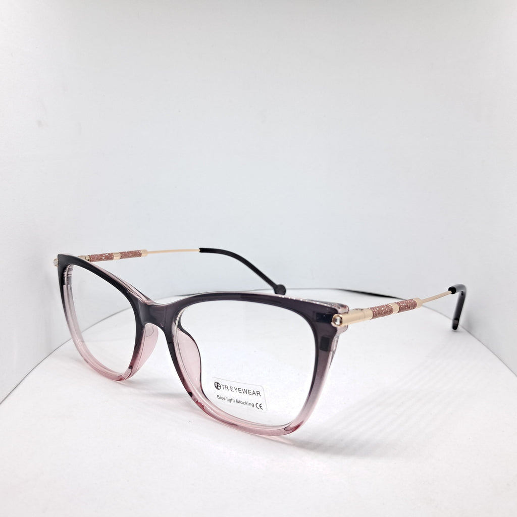 Clip-on cat-eye dark red