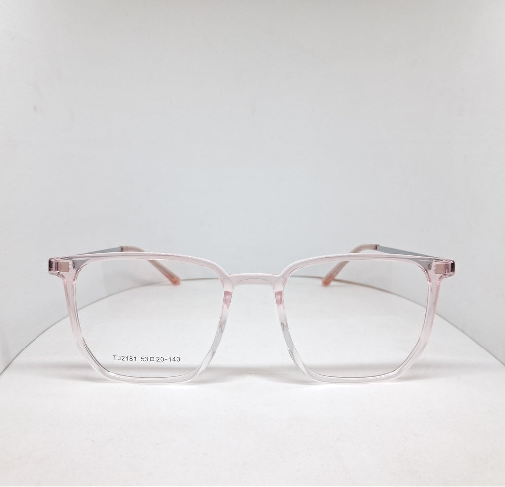 Clip-on hexagon transparent pink