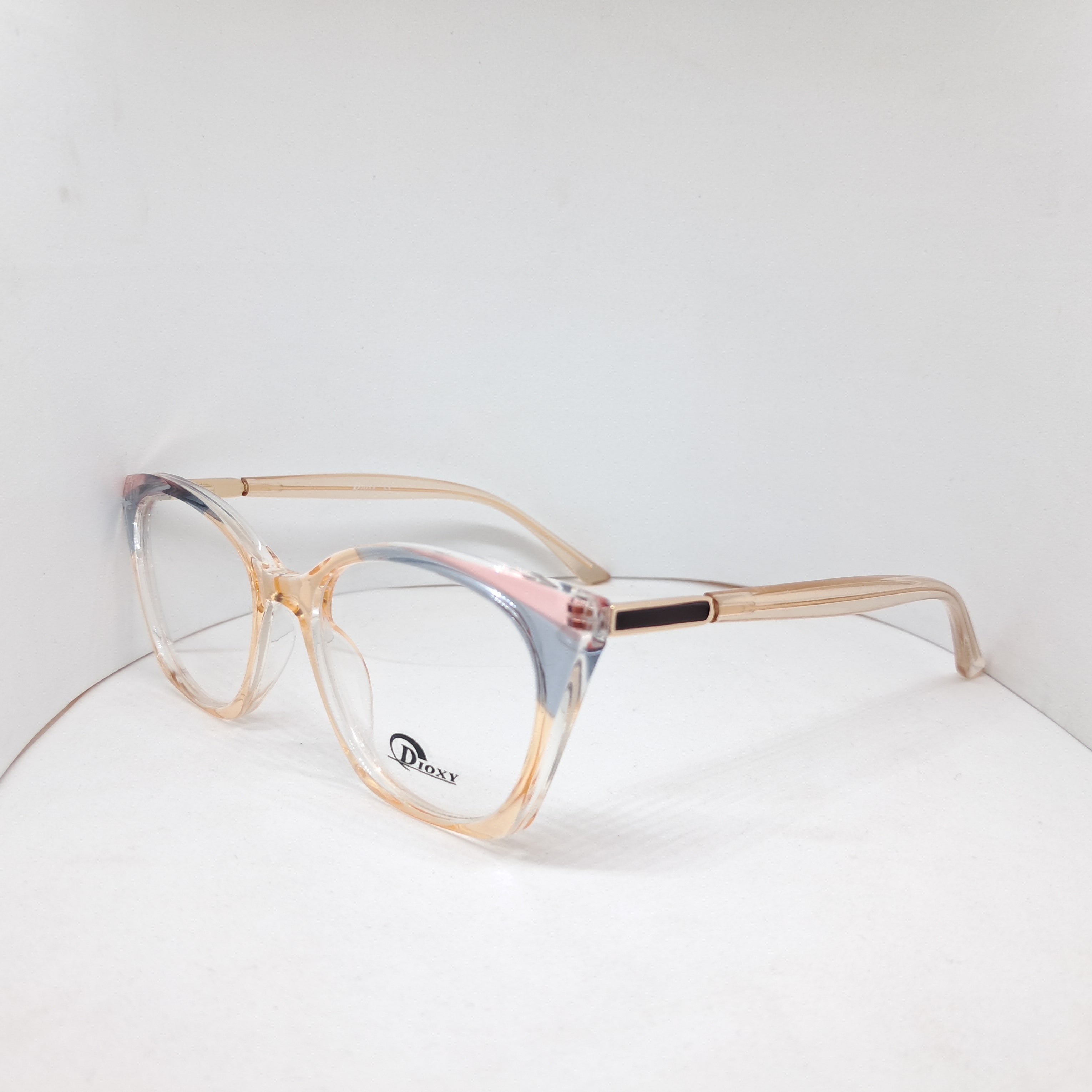 Dioxy cat-eye transparent peach