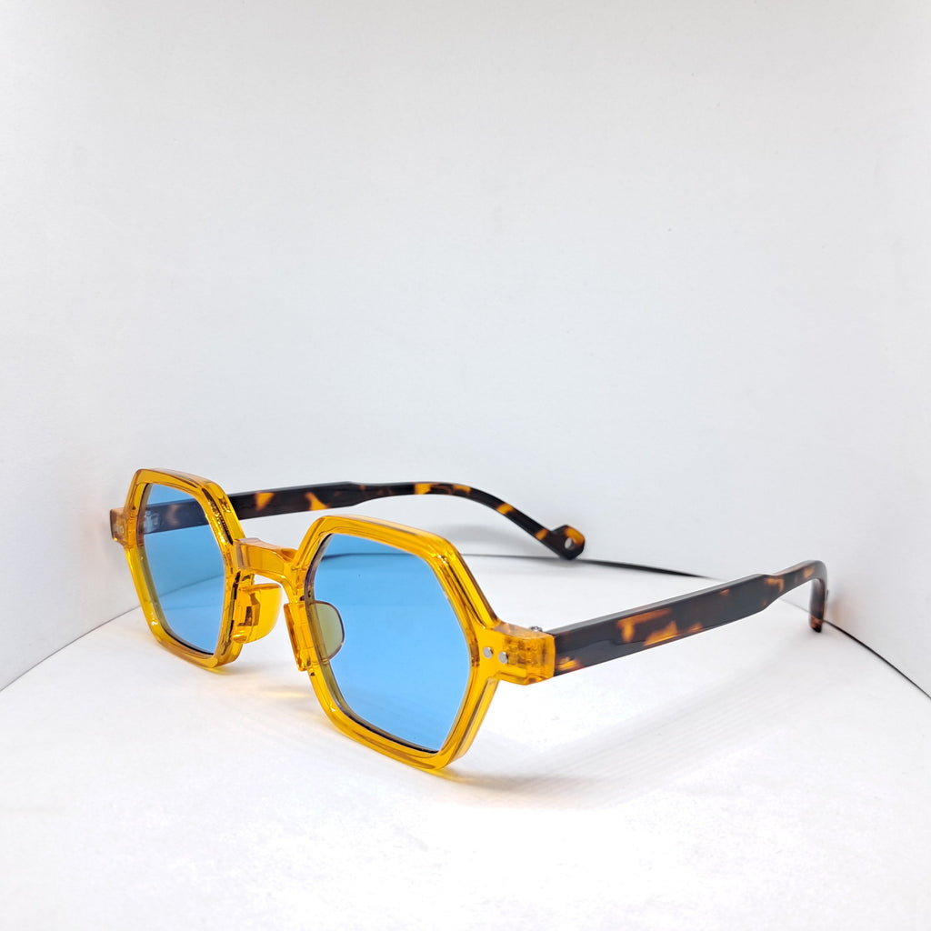 Hexagon orange/blue