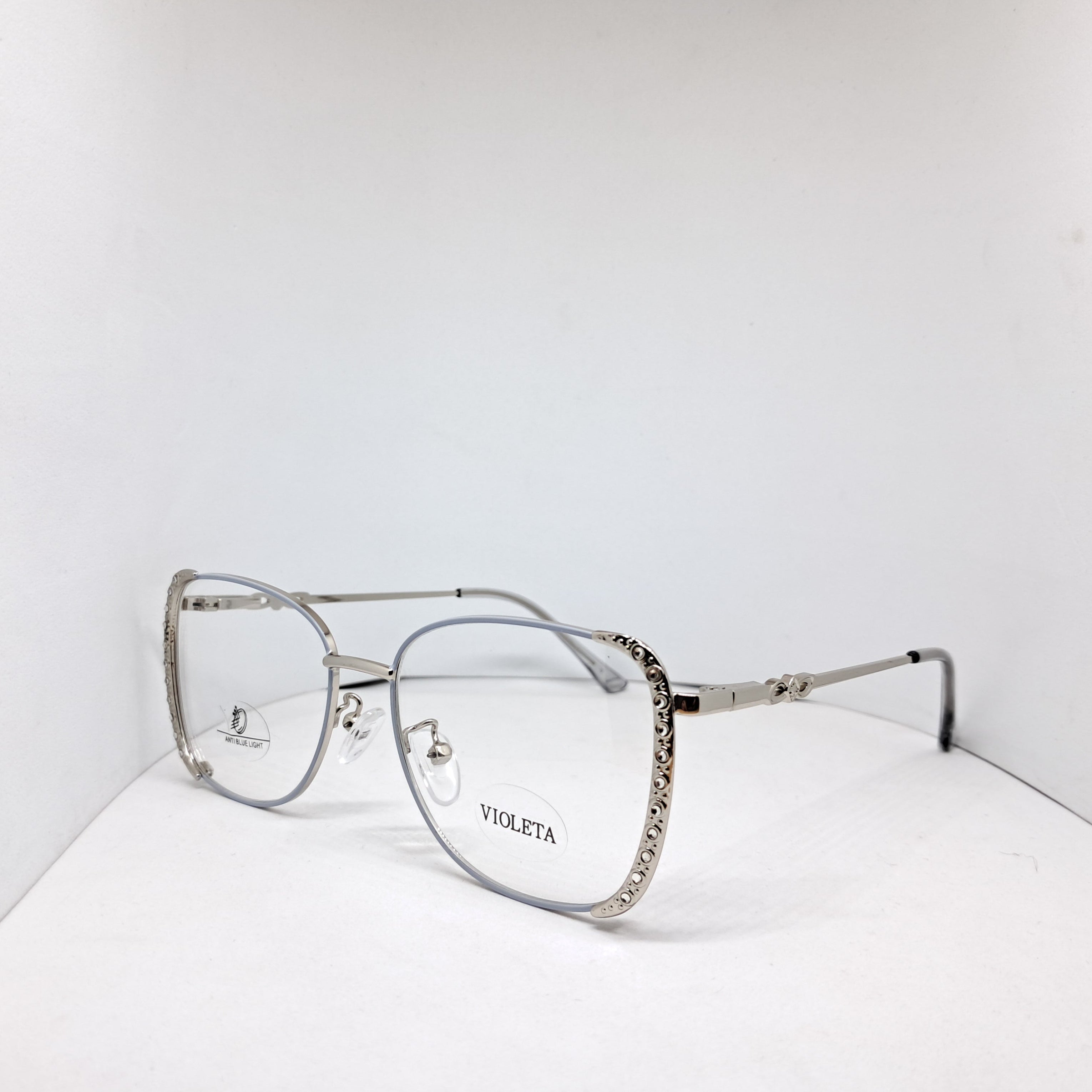 Square metallic silver