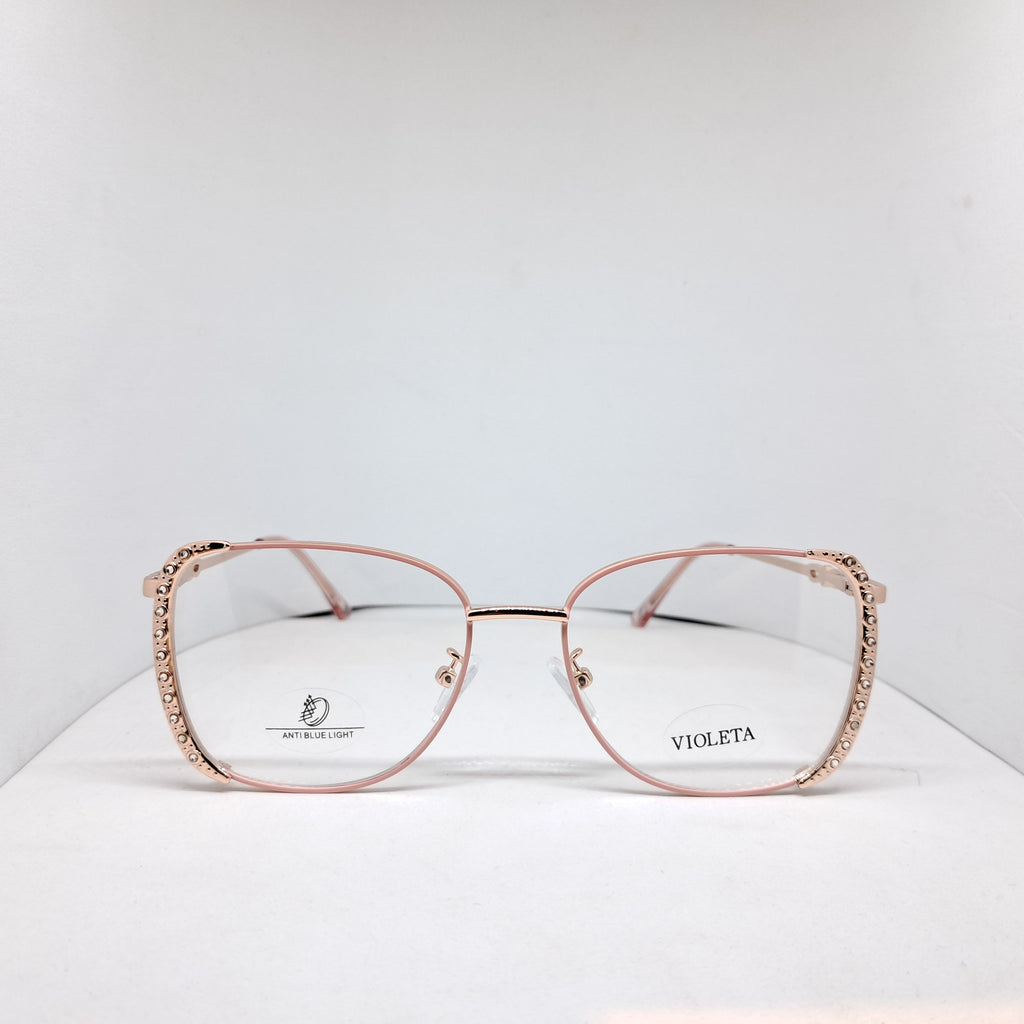 Square metallic rose gold