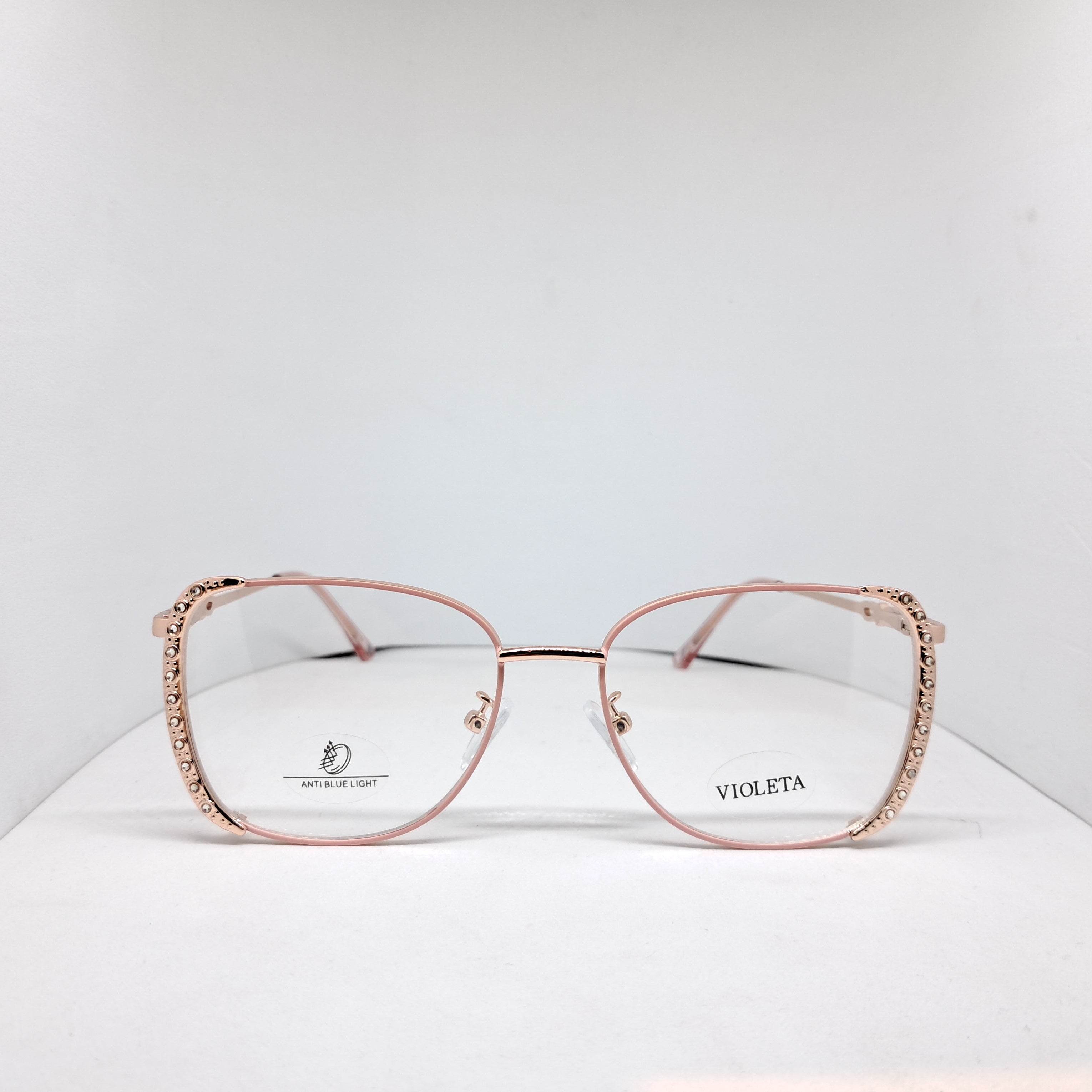 Square metallic rose gold