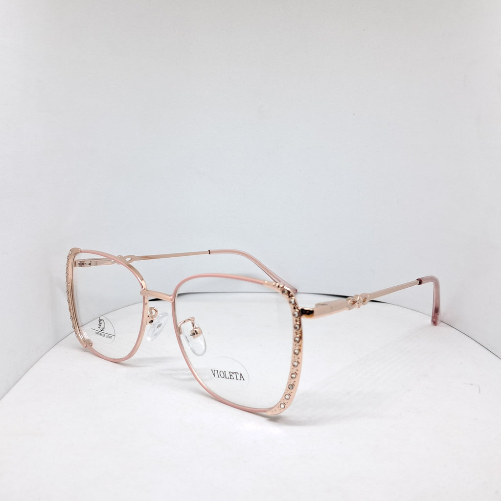 Square metallic rose gold