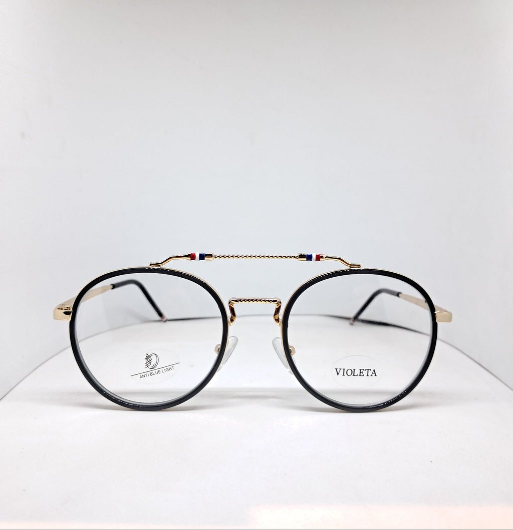 Round aviator gold braid