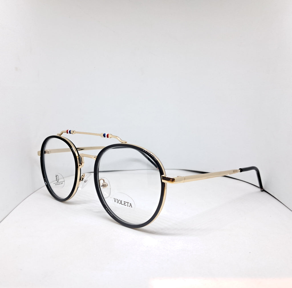 Round aviator gold braid