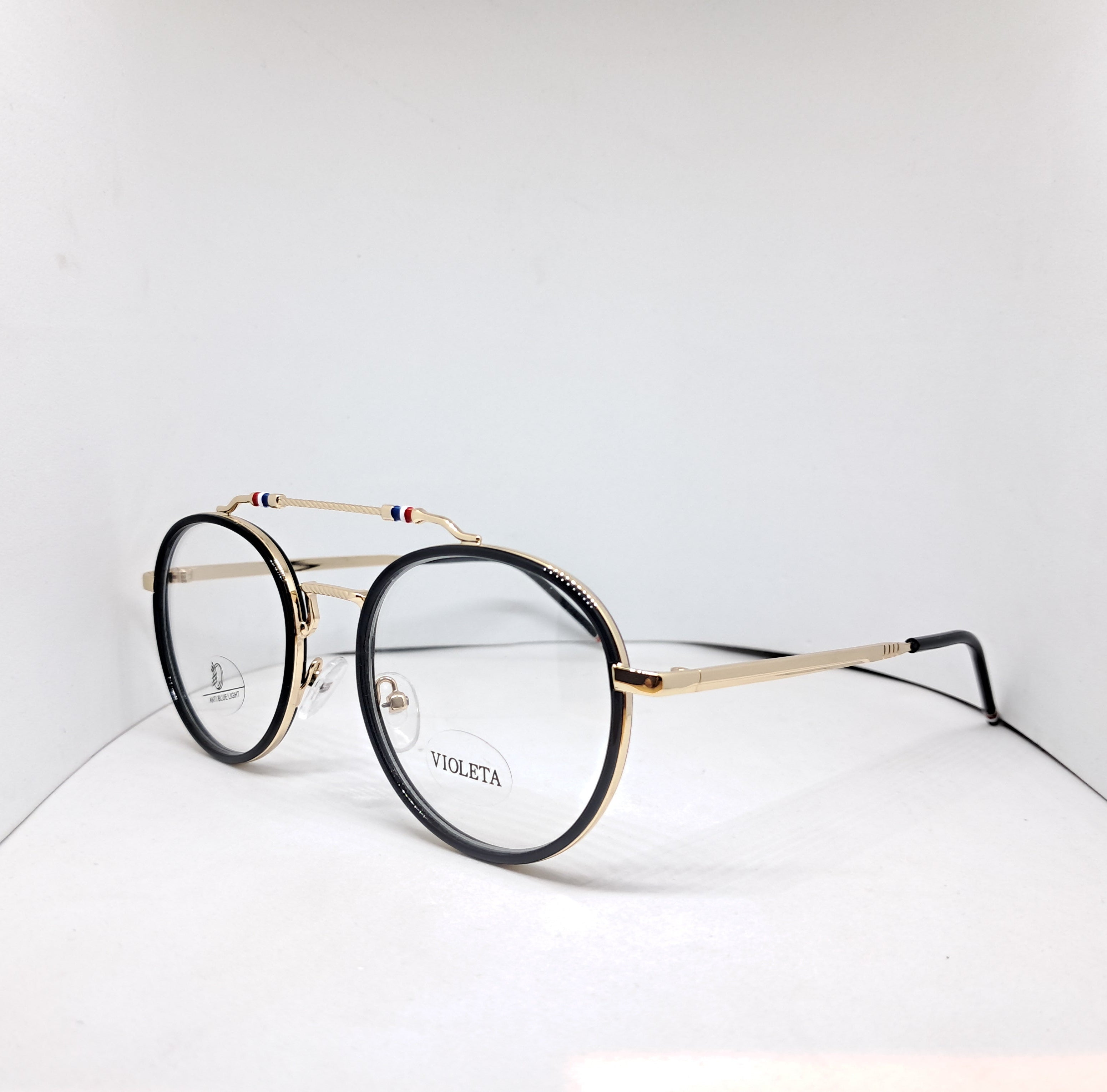 Round aviator gold braid