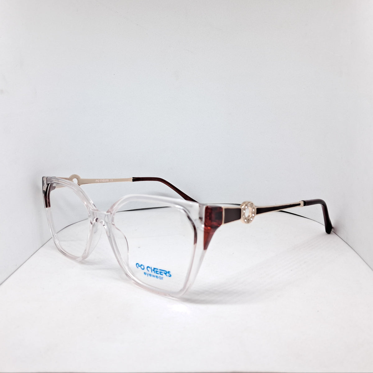 Transparent cat-eye burdeo