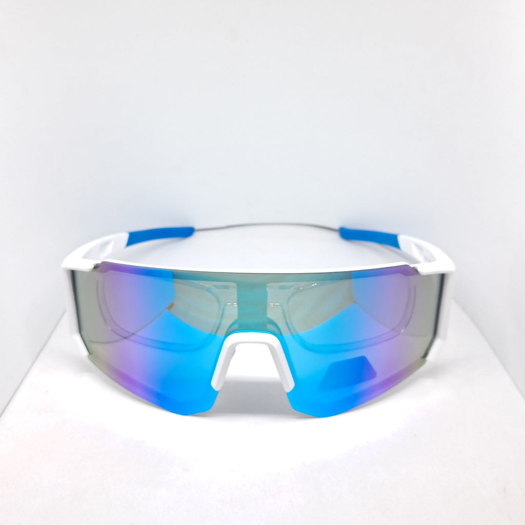 "Half Mask" white/blue óptico
