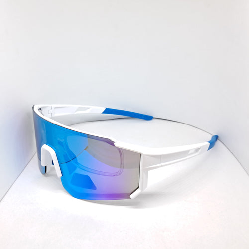 "Half Mask" white/blue óptico