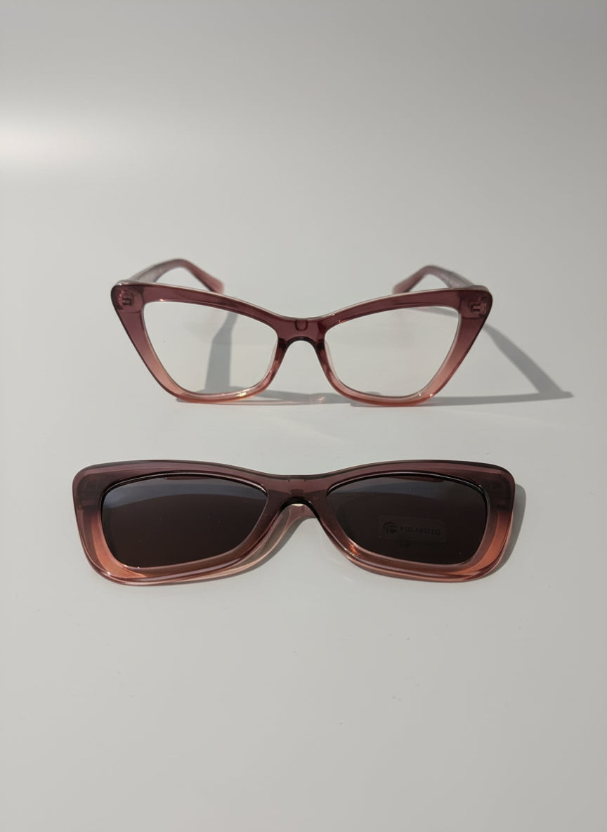 Clip-ons Cat-eye purpura